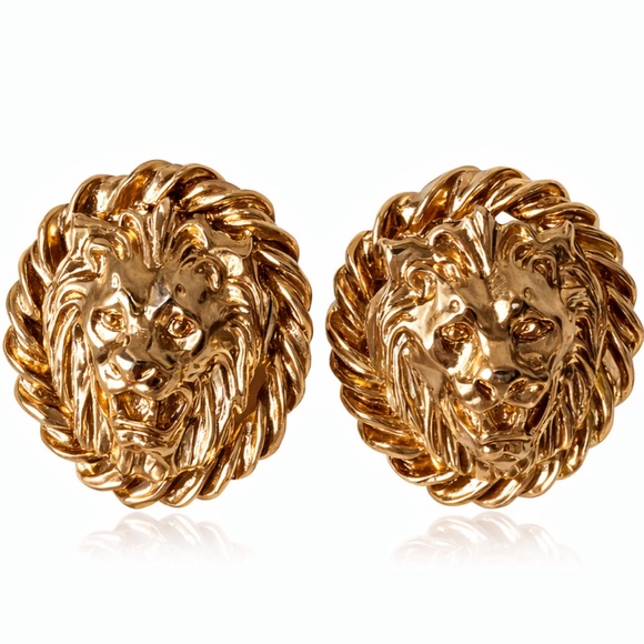 Versace Jewelry - Vintage Gold Lion Head Earrings
